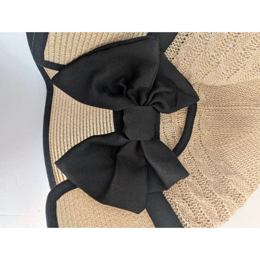 Women’s Straw Hat Black Bow